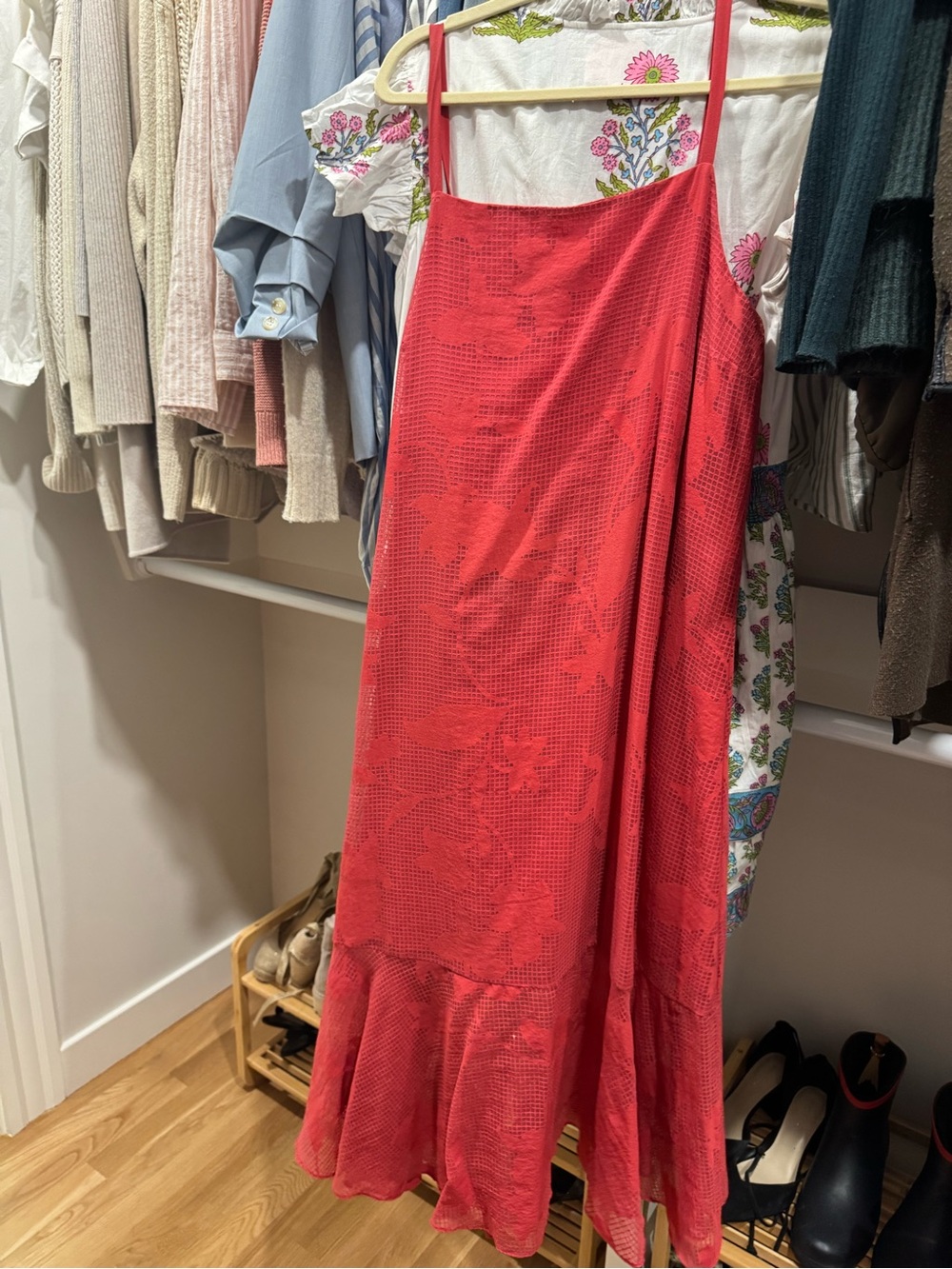 Hatch Maternity Red Floral-Pattern dress